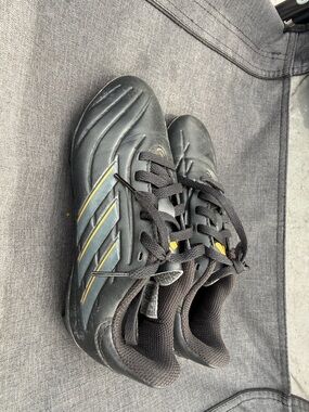 Black kids Athletic Cleats with Yellow Accents